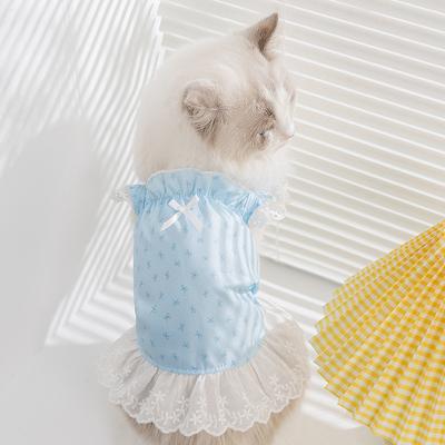 Spring/Summer 25 Pet Clothing Cool Thin Butterfly Suspender Skirt Small Dog Teddy Dog Cat Clothing