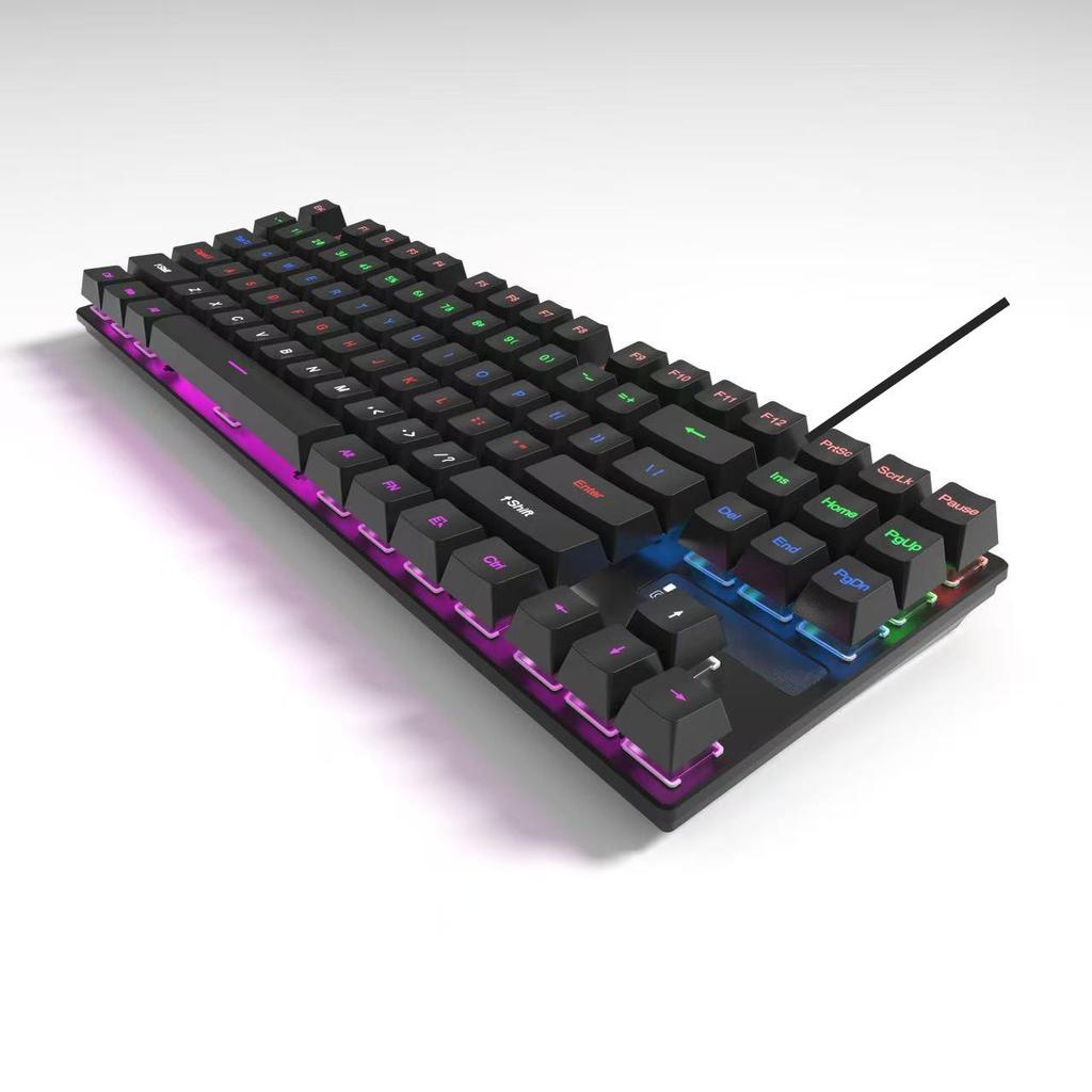 H87 Mechanical Wired Keyboard with Blue Switches for Gaming and Office