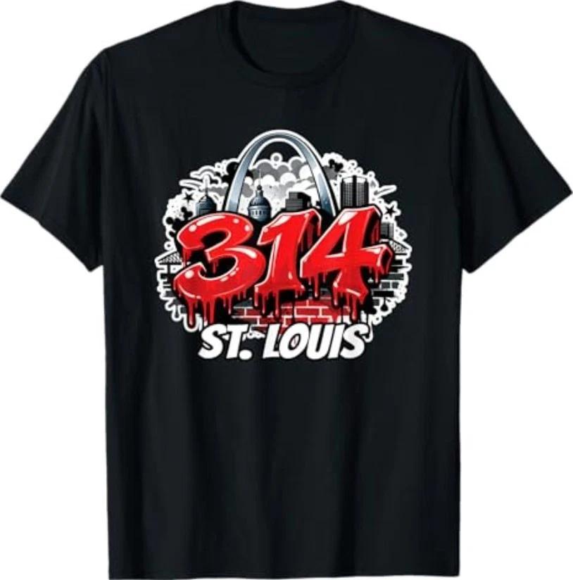 314 St. Louis Arch Skyline Graffiti Hip Hop T-Shirt S