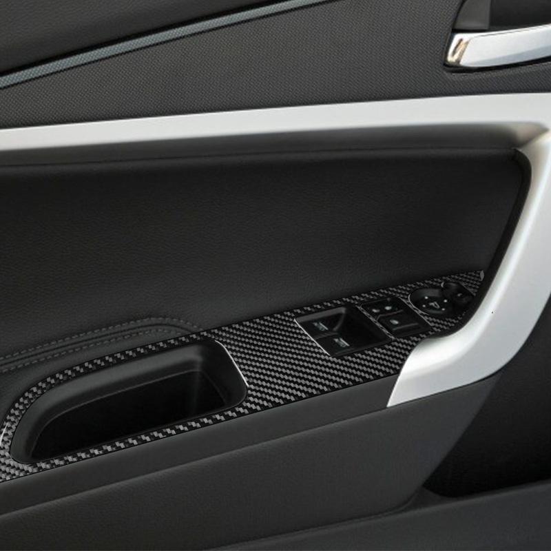 Real Carbon Fiber Car Accessories Window Lifting Panel Modified Cover Soft Sticker For Honda Accord 9th Gen 2014 2015 2016 2017