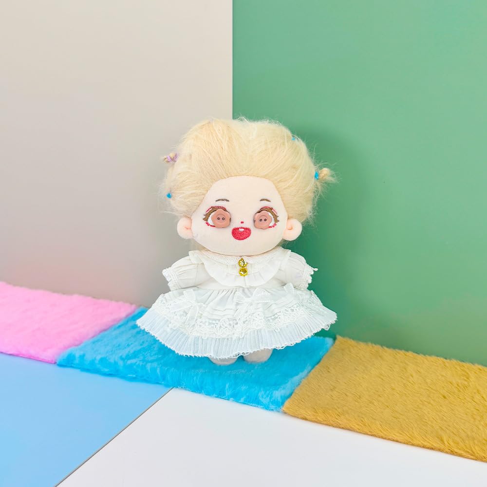 Niannyyhouse 15cm Plush Clothes Royal White Princess Cotton Doll Interchangeable Dress, Dress, Clothes,