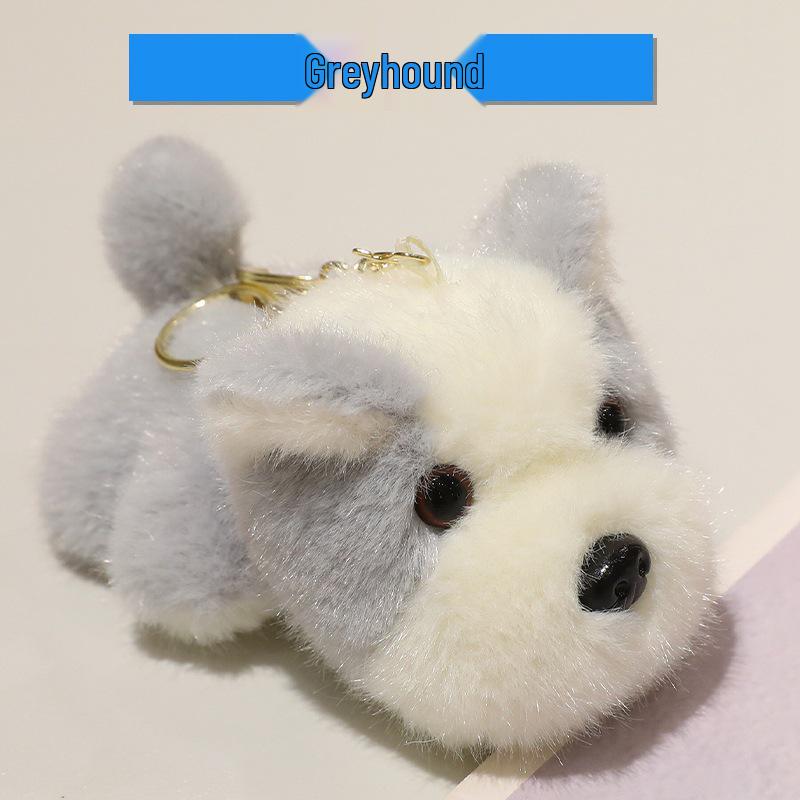 Puppy Plush Dog Doll Keychain Charm - Small Desk Companion Toy for Girls