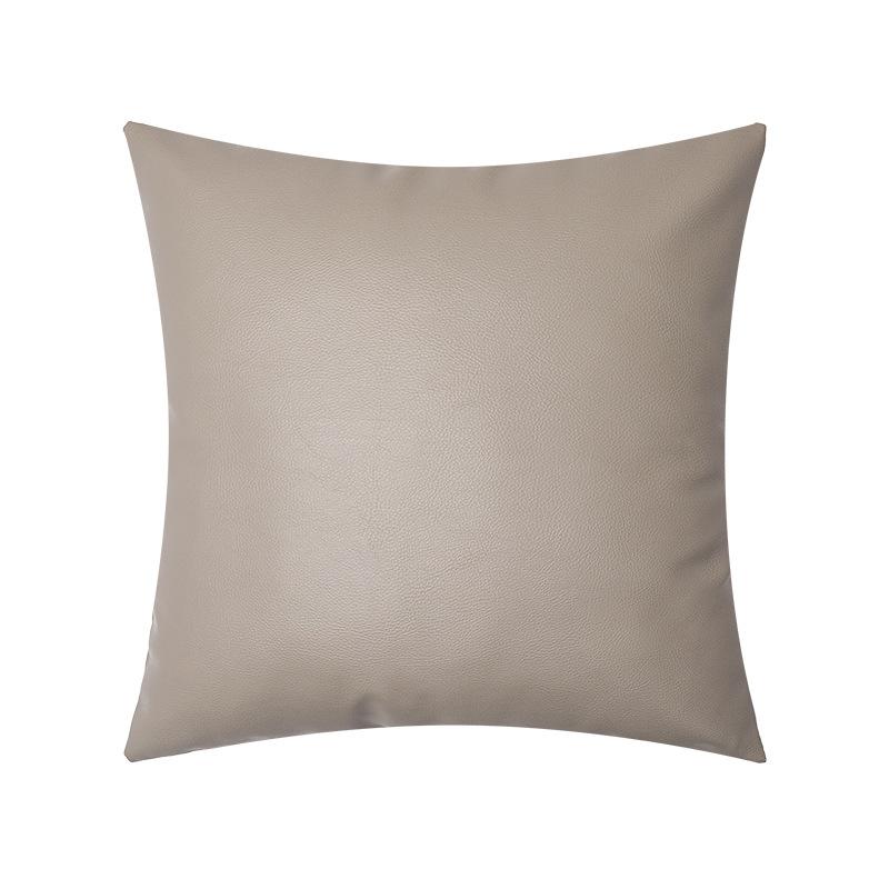 New Lychee Leather Pillowcase Texture Multi-color Light Luxury Imitation Leather Waterproof Living Room Sofa Pillowcase Waist Pillow Cushion
