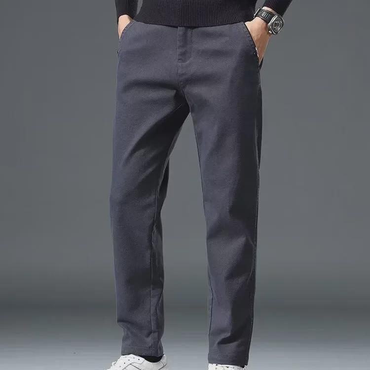 2024 Men's Korean Business Casual Straight Fit Solid Color Pants - Spring/Autumn