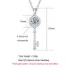 New 1ct D Color Moissanite Diamond Key Pendant Necklace 925 Sterling Silver Necklace For Women