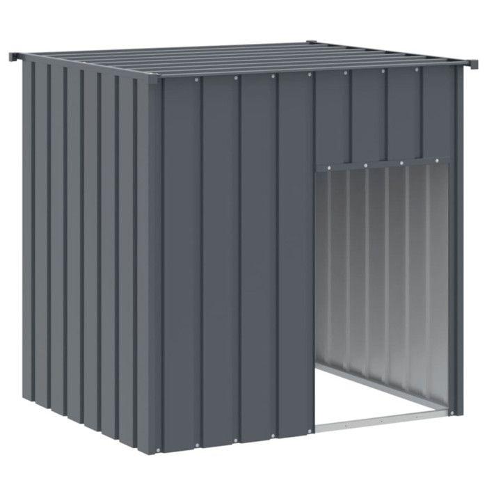 VidaXL Niche pour Chien avec Toit, Abri pour Chien, Cage pour Animaux de Compagnie, Maison d’Extérieur Patio, Anthracite 172355