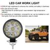 27W 9LED Round Mini Work Light Auxiliary Lamp Light for Car Motorcycle Truck Forklift BoatBlack