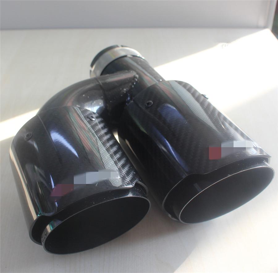 63mm In 89mm Out Real Carbon Dual Exhaust Tip Black