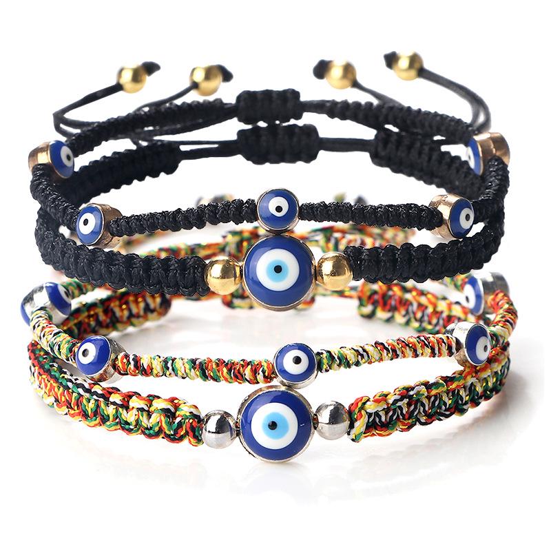 European & American Fashion Demon Eye Alloy Bracelet - Handmade Simple Edge-Wrapped Set