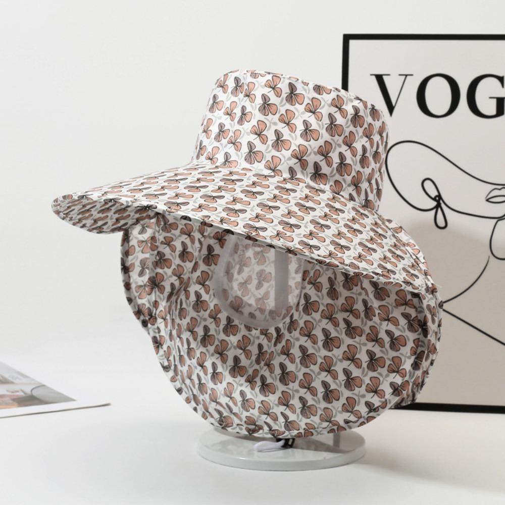 UV Protection Tea Picking Work Hat Wide Brim Fisherman's Hat Face Mask Sun Hat Summer Outdoor