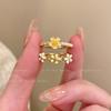 Daisy Small Flower Pearl Ring - Women's Niche Finger Ring with Light Luxury and High-end Feel