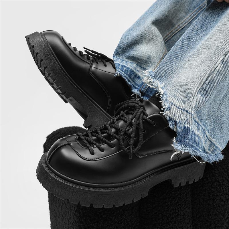 Z spring new derby leather shoes casual big head platform sports Martin boots low top