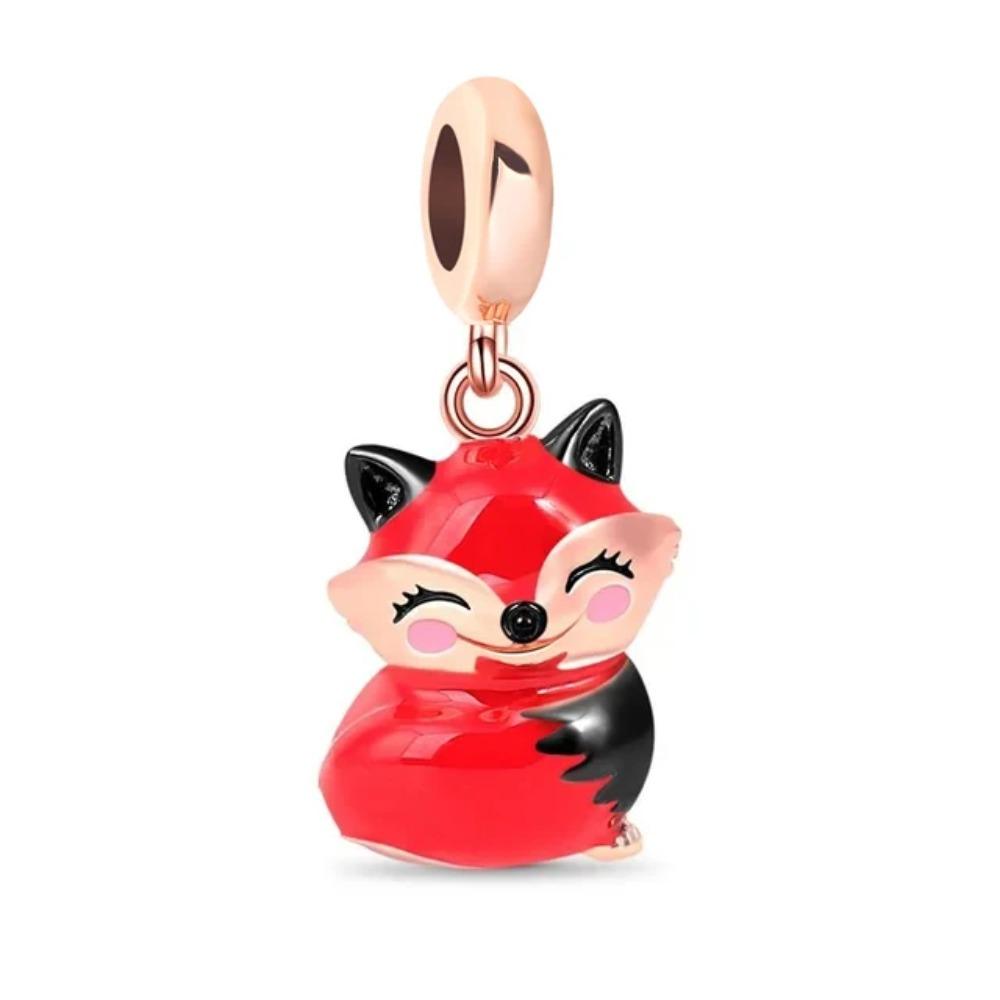 925 Silver Squirrel Fox Lion Rabbit Charm Beads DIY Bracelet Women Fashion Jewelry Gift