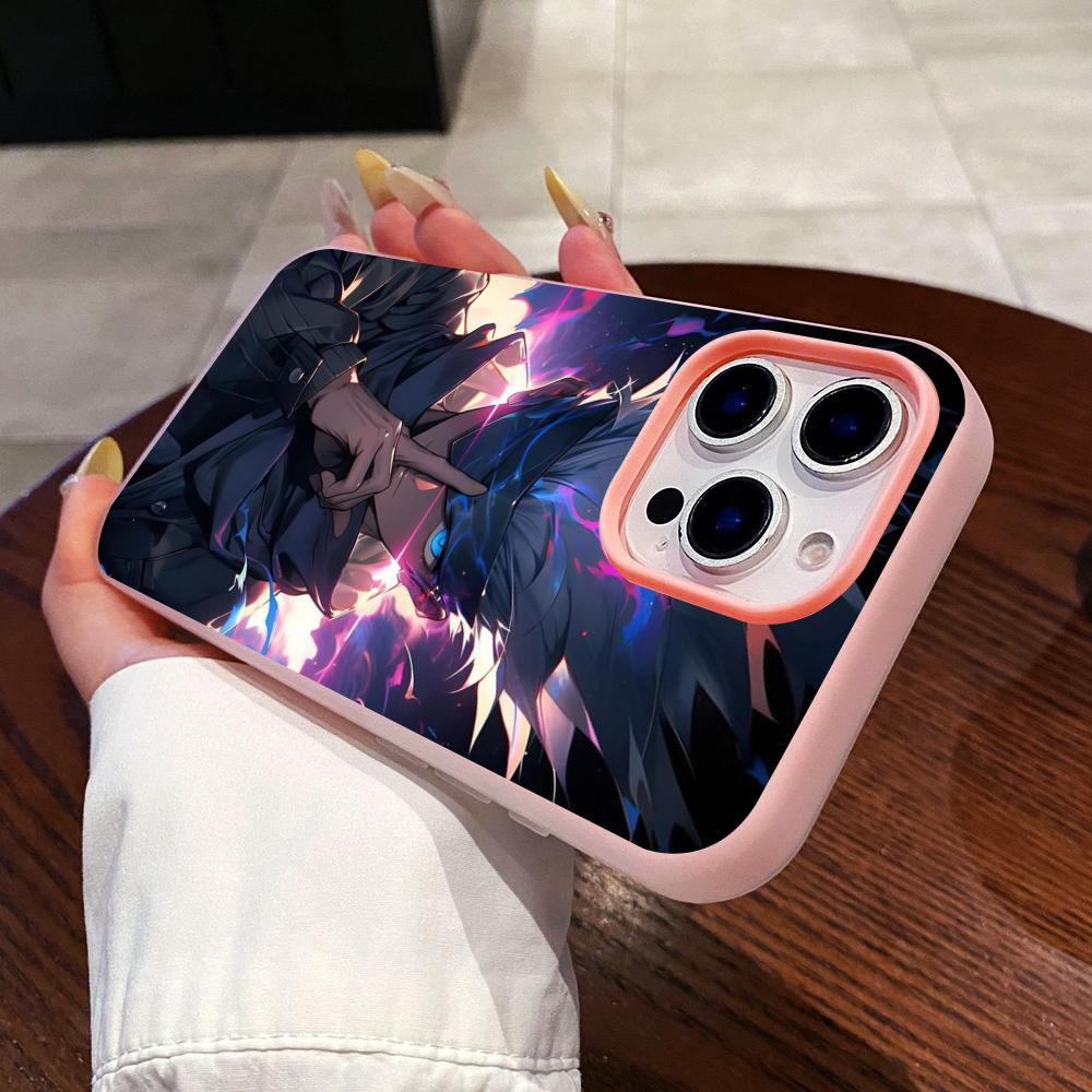 Jujutsu Kaisen Satoru Gojo Gelee Doppelschicht Rosa Handyhülle für iPhone 17 16 15 14 13 12 11 Air Pro Max Plus Schutz