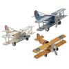 Vintage Iron Airplane Model Decor 3Pcs, Retro Aircraft Ornament for Home/Office Decoration
