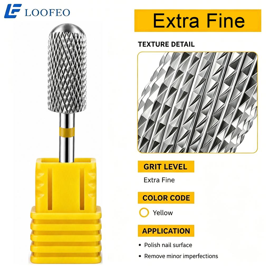 1pc Round Top Cylinder Nail Drill Bit Nail Milling Cutters Stainless Steel Nail Bits for Acrylic Gel Removal Nail Shaping Manicure E File Salon Tool