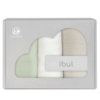 Ible Mull-Swaddle für Neugeborene Mull-Decke Fest wickeln, um Nachtschreie zu verhindern Ganzjahres-120 x 120 cm Schlichtes Beige Weiß Set von (Keratta) (Grün 3)