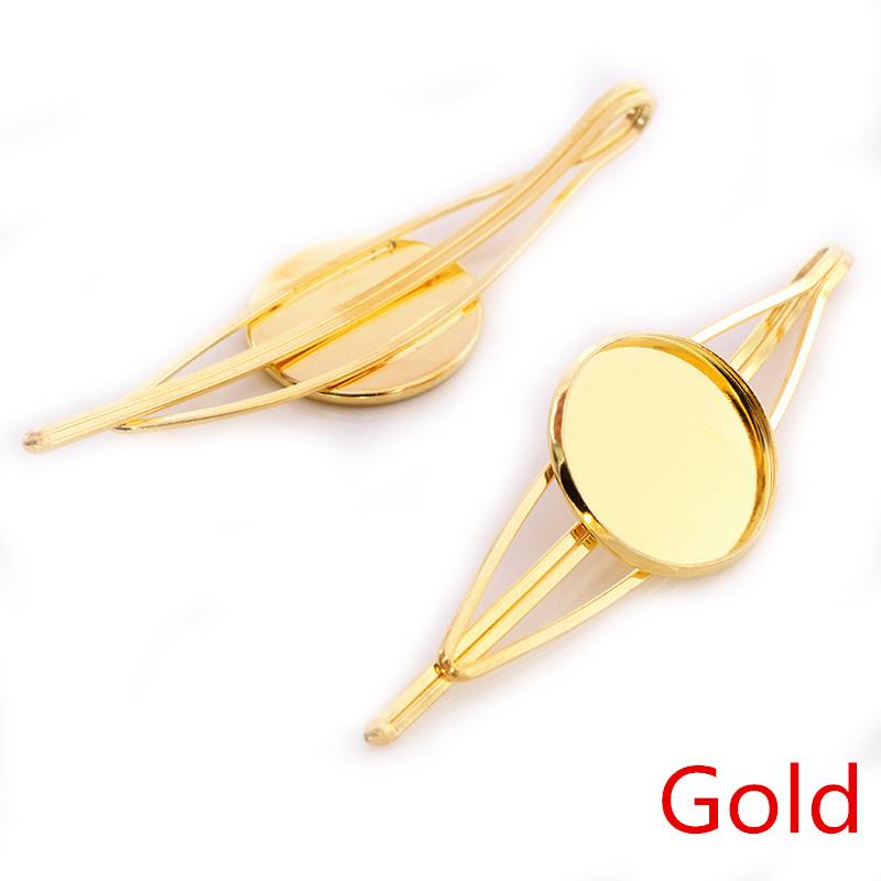 20mm 5pcs High Quality Bronze and Silver Plated 7 Colors Copper Material Hairpin Hair Clips Hairpin Base Setting Cabochon Cameo