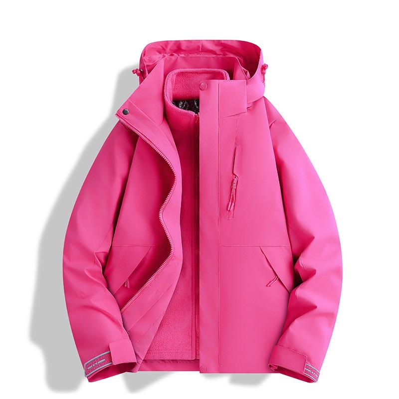 3-in-1 Waterproof Windproof Fleece Lined Jacket Outdoor Hiking Camping