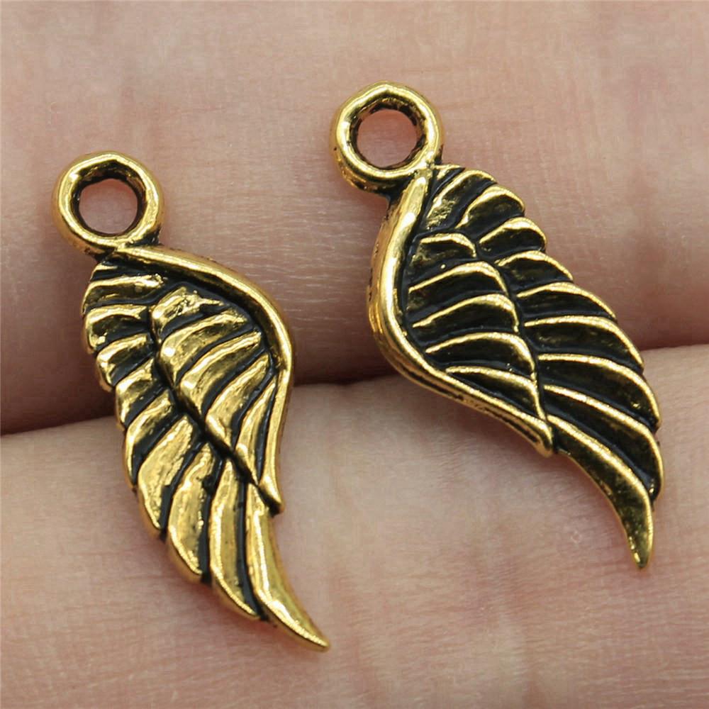 Small Angel Wings Charms Pendant Female Jewellery Bulk Ethnic Art Supplies
