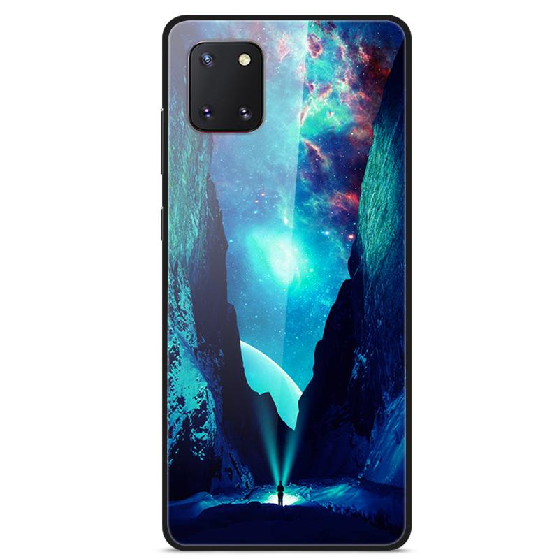 For Coque Samsung Note 10 Lite Case Tempered Glass Planet Space Cover for Samsung Galaxy Note10 Lite Case S10 Lite Glass Case