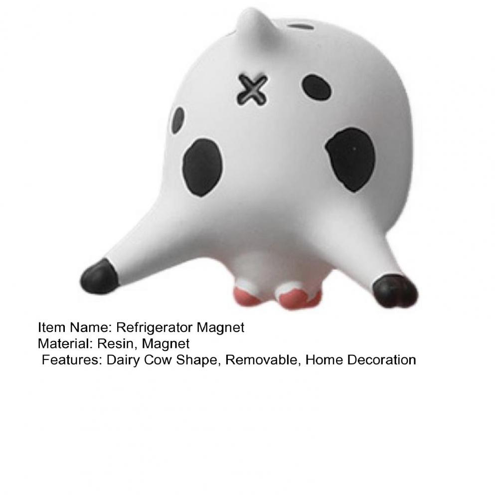 Dairy Cow Refrigerator Magnet Resin 3D Cattle Animal Microwave Oven Whiteboard Notes Photo Fridge Magnet Home Kitchen Decoration