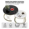 WF300416BAA) Moderner Kaffee-Beistelltisch, Kaffee-Tisch-Set Marmorfurnier Sofaseiten-Tischset Runde Beistelltische, Set mit 2 Stück, Goldfarbener Rahmen