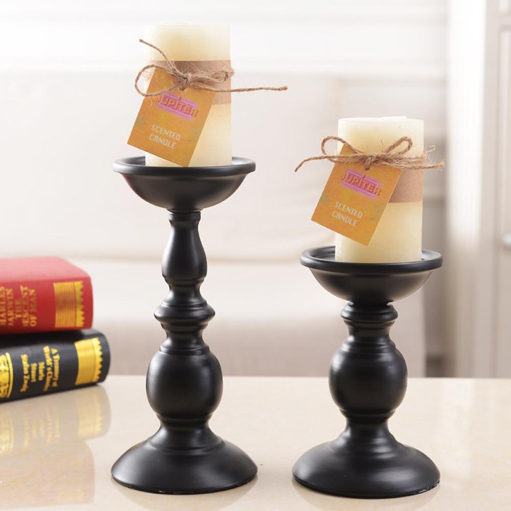 Buy Iron Carved Church Pillar Candle Holder Candlestick Wedding Home