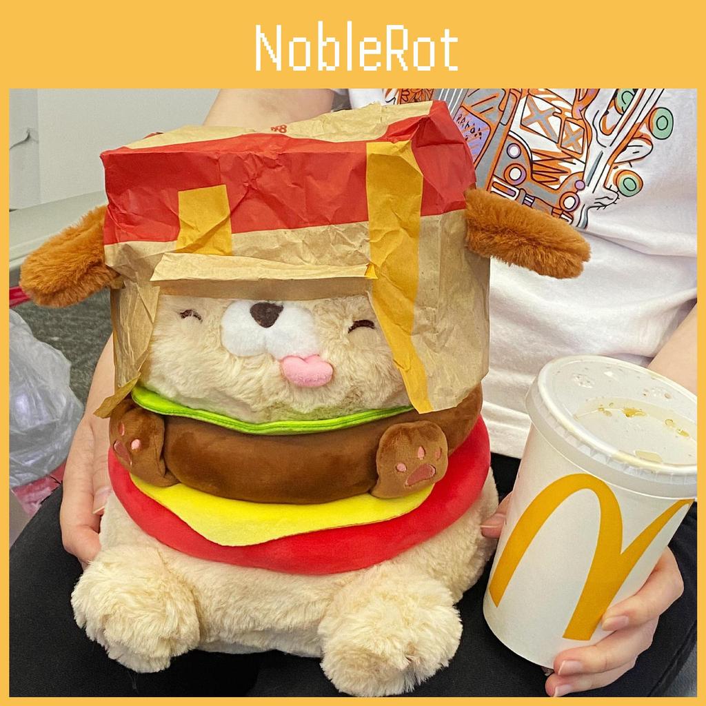 Dog Plush Hamburger Toy Soft Fill Doll Room Decoration Children Gift Festival