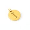 New titanium steel English letter DIY pendant fashionable stainless steel round hollow letter pendant