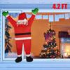 Santa Climbing Ladder Roof Clothes Ornament Suitable for Christmas Outdoor Decor