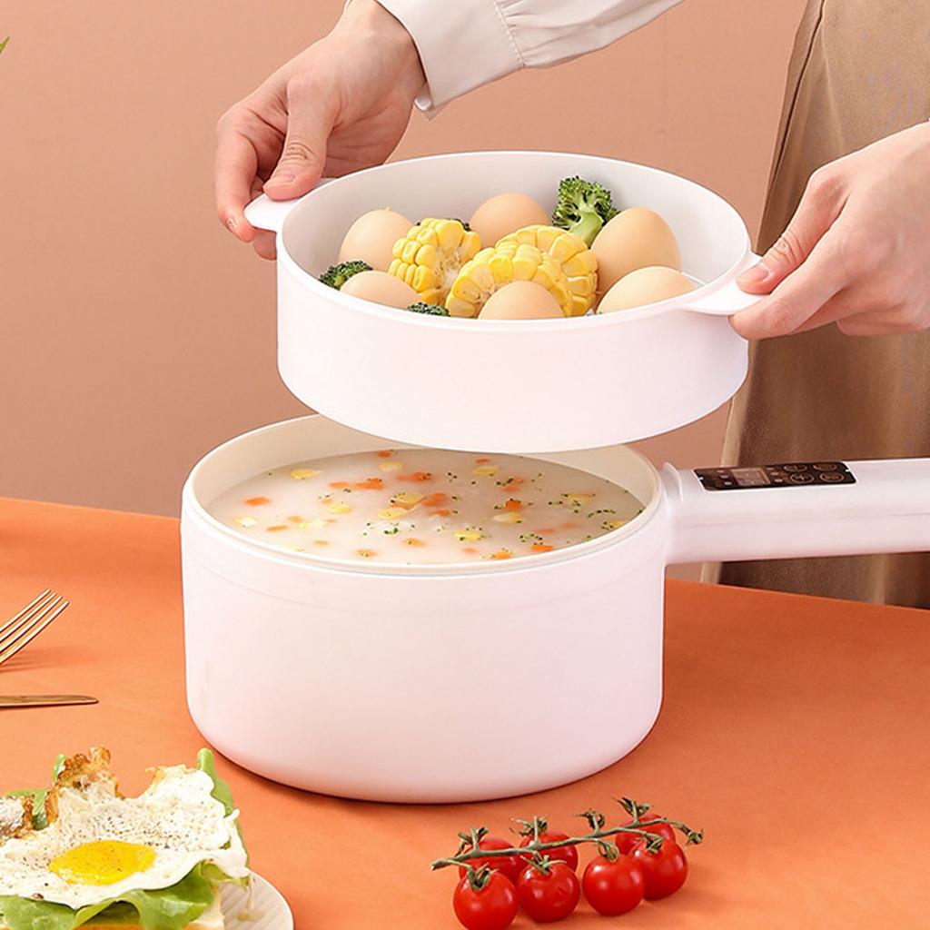 Electric Cooking Pot 2L Antisticking Ceramic Glaze Long Handle Auto Cut Off Easy Operation Electric