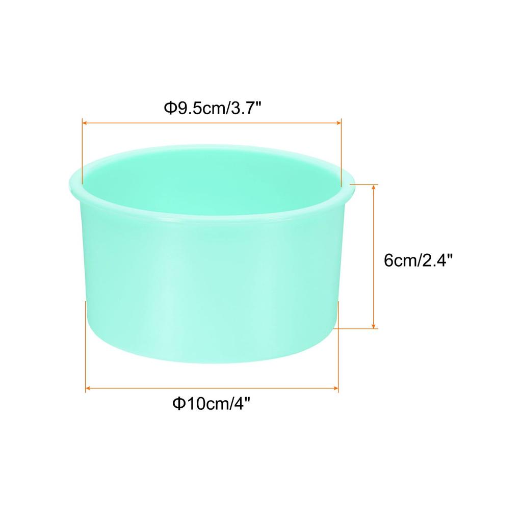 Uxcell Set mit 6 runden Kuchenformen (4 Zoll), Antihaftbeschichtete, schnell lösbare Silikon-Kuchenformen, Backwerkzeuge für Cupcakes, Blechkuchen und Pizzen, Grün