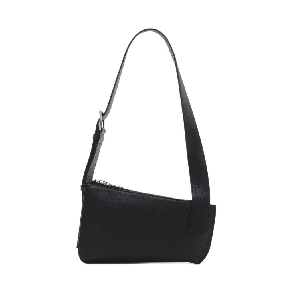 Alexander McQueen Iconic Silver Metal T-Bar Buckle Pebbled Calfskin Handbag Coin Purse Women handbags Black 813535-1VDCM-1000