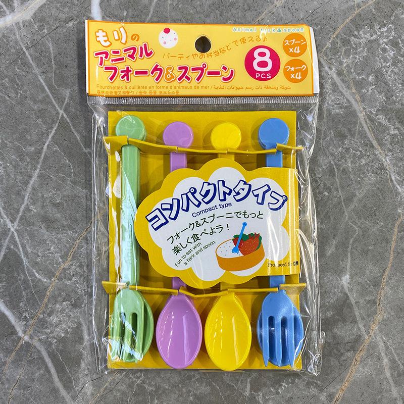 1Set Fruit Fork Dessert Spoon Reusable Tableware Children Snack Cake Dessert Food Pick Toothpick Bento Lunches Party Decor