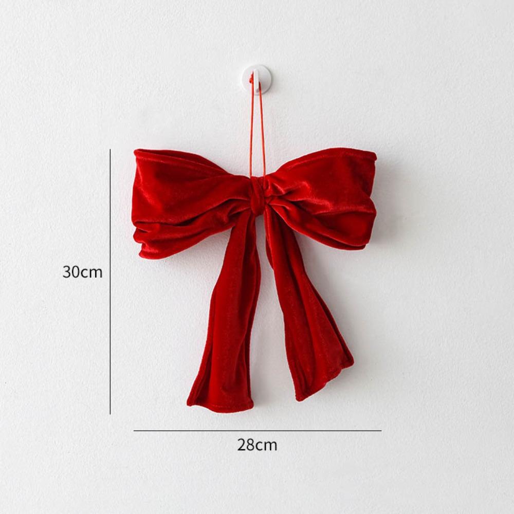 Neuer roter Schleifenanhänger verformbar Flanell Aufhängbarer Weihnachtsanhänger Große DIY Weihnachtsbaumdekorationen Frohe Weihnachten