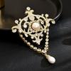 European Luxury High-end Sense of High-end Freshwater Pearl Luxury Elegant Zircon Temperament Classic Elegant Fringed Brooch
