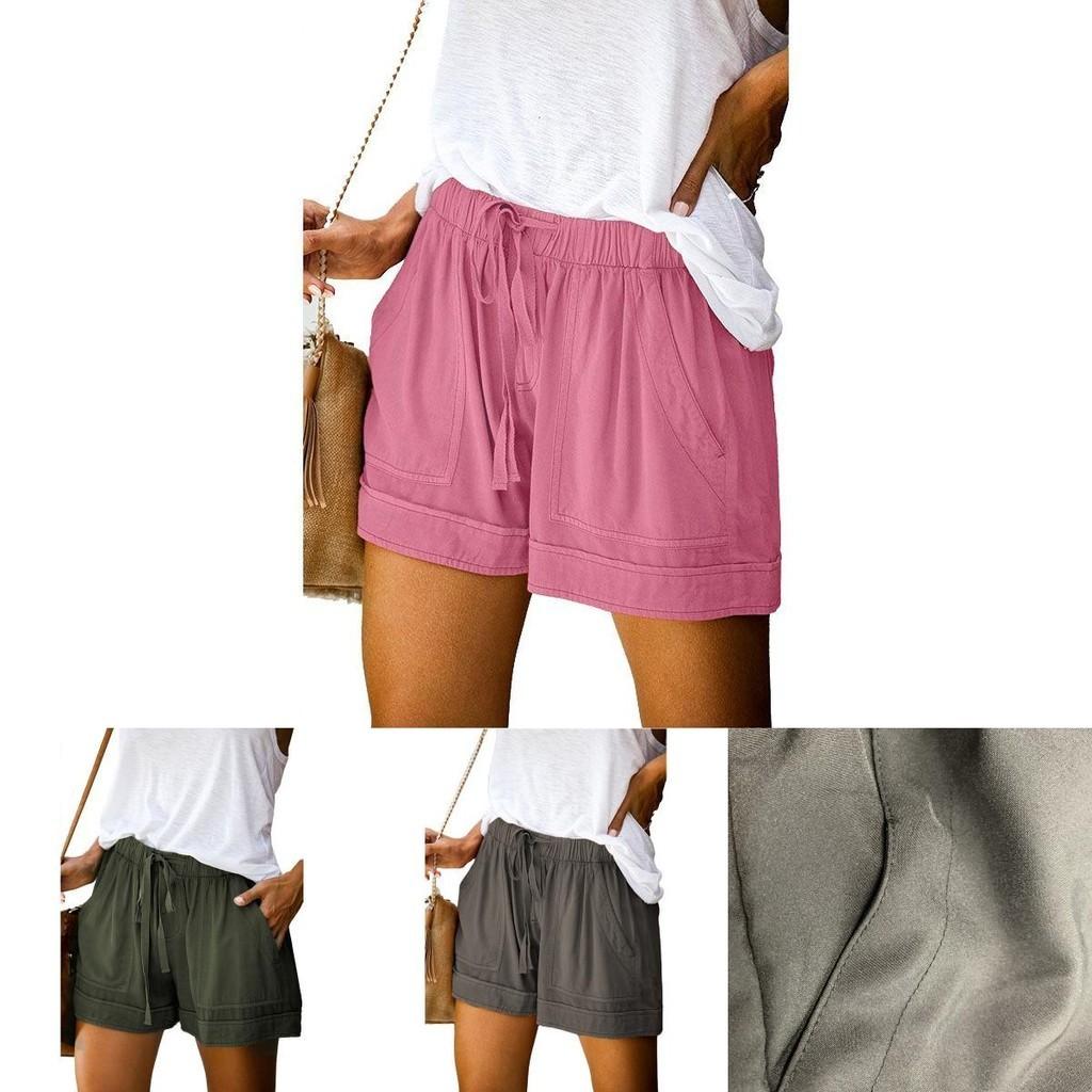 Stylish Womens Loose Mini Drawstring Shorts With Pockets For Casual Comfort