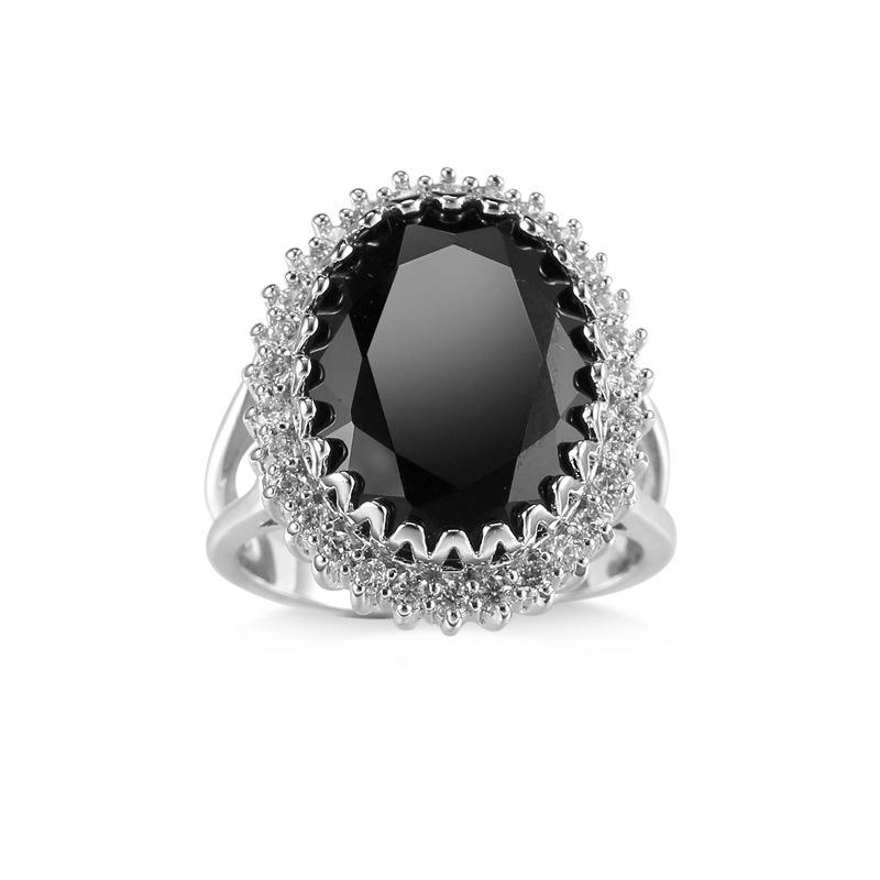 New Sexy Lady Black & White AAA CZ 925 Sterling Silver Ring Full Size Women Sterling Silver Jewelry Rings Wholesale