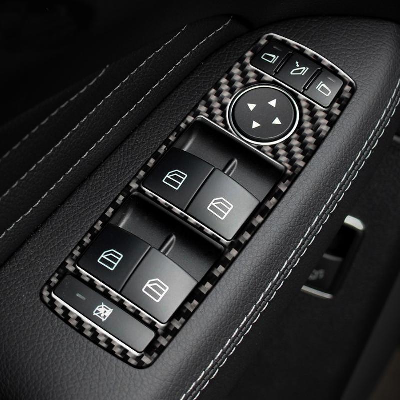 Carbon Fiber For Mercedes A GLA CLA Class W176 X156 C117 Car Interior Gearshift AC CD Panel Door Armrest Cover Trim Accessories