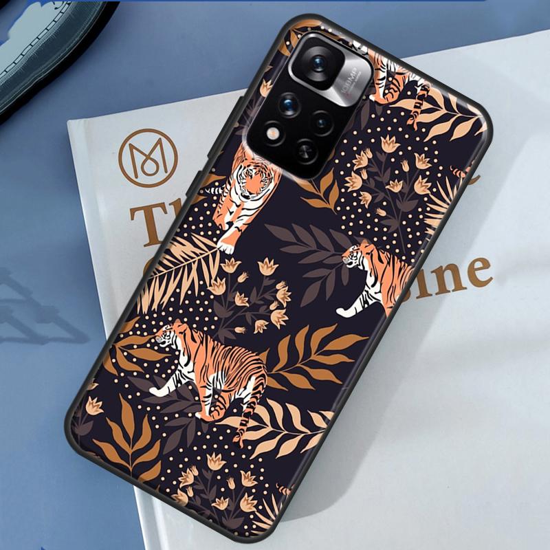 Tigers Leopards Tropical Leaves Case For Xiaomi Redmi Note 13 12 11 9 10 14 Pro 9S 10S 11S 12S Redmi 14C 10C 12C 13C Cover