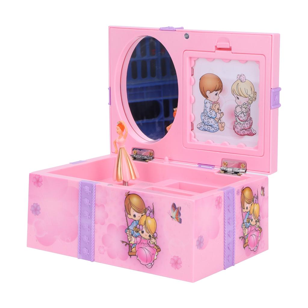 Музыкальная шкатулка для украшений вращающаяся балерина балетная девочка фиолетовый бант чехол для хранения подарочных аксессуаров