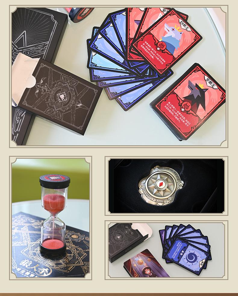 Authentic Werewolf Slayer Game: Dark Gold Edition with 3D Tokens, Metal Badges, Hourglass, for 6-16 Players.
