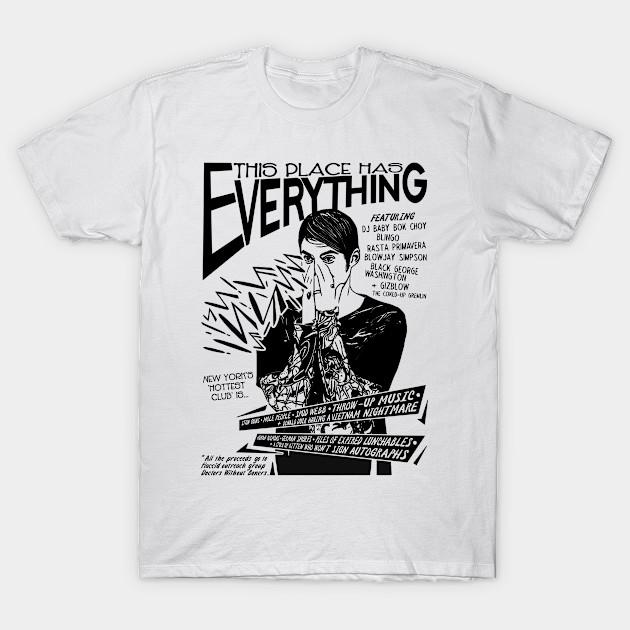 

Men Black Print T-shirt This Place Has Everything...Stefon Meyers No-Cut Transfer Paper Print Cotton Tshirt XL білий