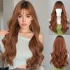 New High-temperature Wire Machine-made Wig Full-head Womens Air Bangs Long Curly Hair Water-wave Curls Internet-celebrity
