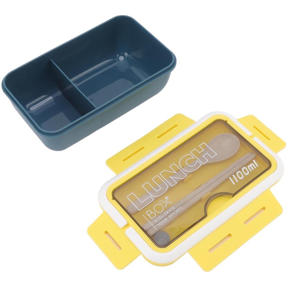 2PCS 2 Compartment Leakproof Lunch Box 1.1L Bento Lunch Box Portable Insulated Lunch Box For Travel