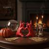 Halloween Tabletop Ornament Gothic Devil Hands Heart Statue, Demon Fingers in A Gesture Realistic Texture Sculpture Sculpture, Resin Love Sign
