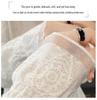Women's Chiffon Knit Lace Long Sleeve Top with Half High Collar