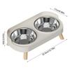 Stainless Steel Anti-Slip Cervical Protect Dual Bowl Pet Food Feeder for Cats and Dogs with Elevated Design
