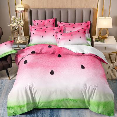 Bedding Three-Piece Set Plant Fruit Watermelon Cactus Pineapple 3D Printing Quilt Cover